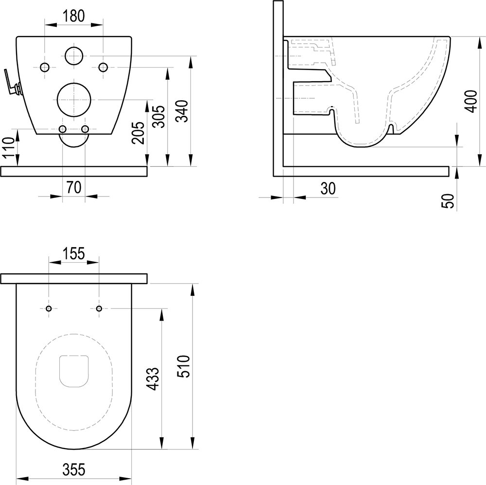 Uni Chrome RimOff Bidet Toilet